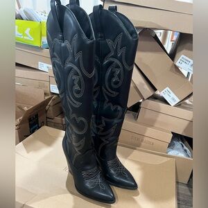 Steve Madden Black Western Boots for Women